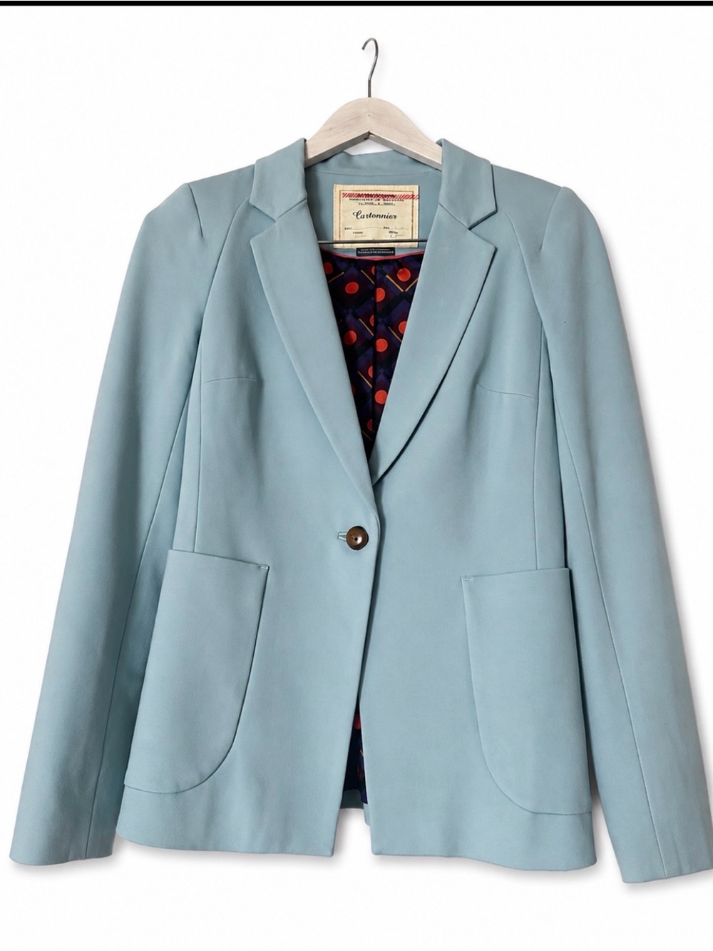 Cartonnier Light Blue Single-Button Women's Blazer